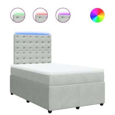 Produktbild von Boxspringbett mit Matratze Hellgrau 120x200 cm Samt
