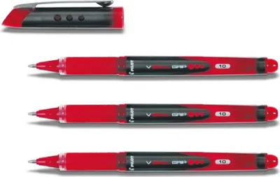 Produktbild von Pilot V Ball Grip 10 rot - 3er-Set