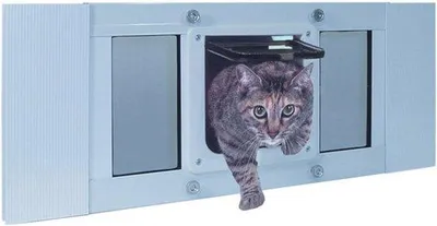 Productafbeelding van Famanu kattenluik, aluminium - voor kleine huisdieren - wit