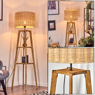Produktbild von Dello Stehlampe aus Holz/Rattan in Naturfarben