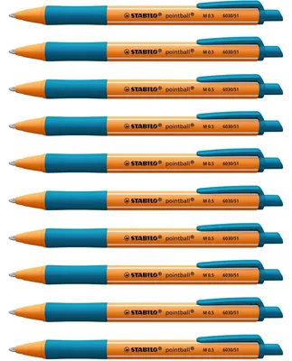 Produktbild von STABILO Druck-Kugelschreiber - pointball - 10er Pack - türkis