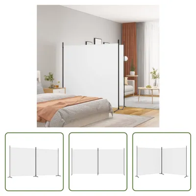Image de The Living Store 2-pc. Paravent blanc 348x180 cm tissu