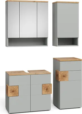 Image de Meubles bain Vicco Eden Gris 4 parties, Model 59863