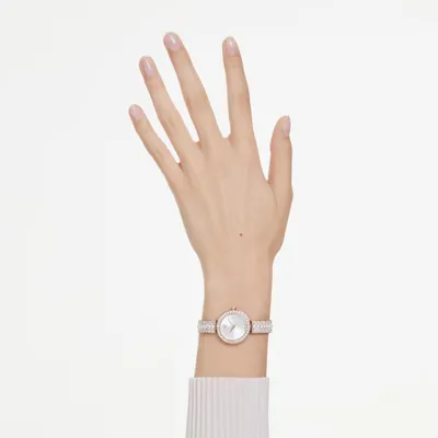 Image de Swarovski Matrix Pearl Bangle Uhr, Schweizer Produktion, Kristallarmband, Weiß, Roségoldfarbenes Finish MATRIX PEARL:MB PRO/WHITE/PRO 5705406