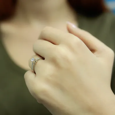 Produktbild von 0,35 Carat Diamant Solitär Ring Antragsring 14 Karat Weißgold