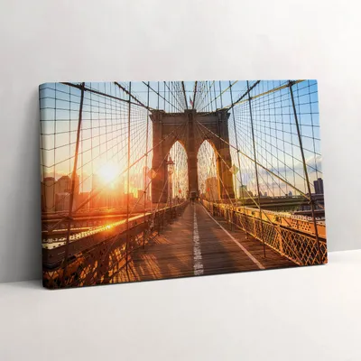 Produktbild von Brooklyn-Brücke NYC – Leinwandbild Wandbild – 60x40 cm – Leinwandbilder – Wandbilder – Schlafzimmer – Flur