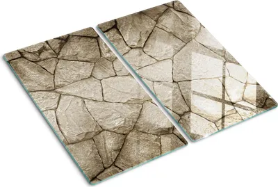 Obrázek produktu pro Kryt varné desky – Kryt na indukční desku – Ochranná skleněná deska – 2x30x52 cm– Skleněné ochranné desky na sporák –Tvrzené sklo –Kamenná zeď