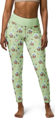 Produktbild von Mr. & Mrs. Panda Yoga-Leggings Pinguin & Maus Wanderer Größe M - Grün - Geschenk, Trainingshose, Sport-Leggings, Damen Sporthose, Wanderlust, Wandern, Yogaleggings