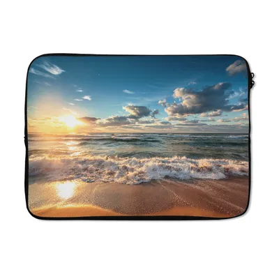 Produktbild von MuchoWow® Laptop Hülle 14 ZollStrand - Meer - Sonnenuntergang Laptoptasche - Laptoptasche - Stoßsicher - Schutzhaube