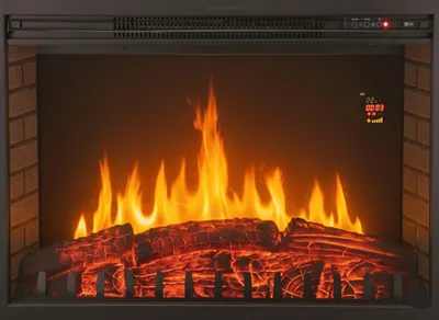 Image de CHEMIN'ARTE - Insert électrique encastrable Oxford XL 76 cm Effet Flammes LED, Chauffage programmable, Télécommande