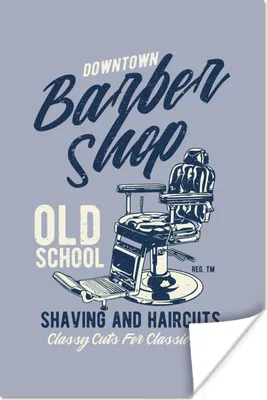 Produktbild von MuchoWow® Poster Mancave - Stuhl - Barbier - Vintage 120x180 cm - Kunstposter