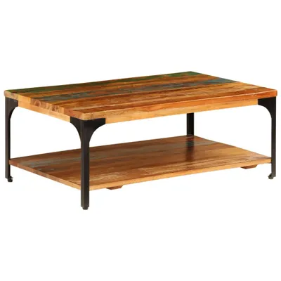Produktbild von Couchtisch mit Ablage 100x60x35 cm Altholz Massiv