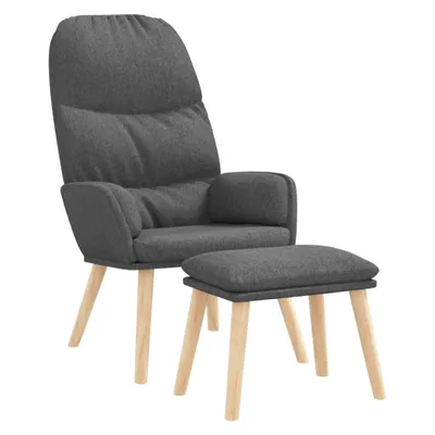 Image de vidaXL Fauteuil relax avec pouf Tissu gris clair