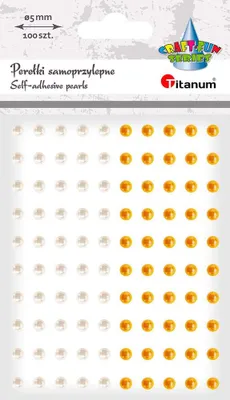 Immagine prodotto di Perełki samoprzylepne białe i złote 5mm 100szt Titanum