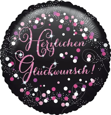 Imagen del producto de amscan® 3771501 Globo de aluminio con forma de corazón, color rosa, para felicitar, diámetro 43 cm
