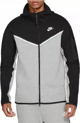 Produktbild von Nike Sweatshirt mit Kapuze und Zwei-Wege-Reißverschluss, leicht & wärmeisolierend, Schwarz/Grau, XXL