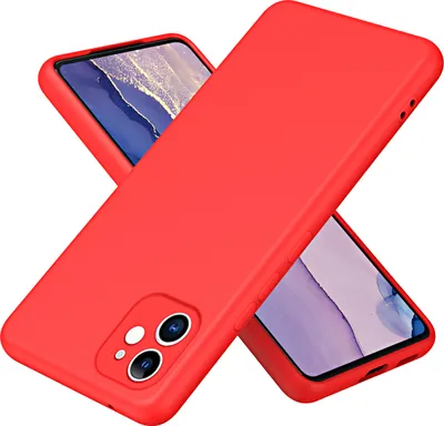 Produktbild von iPhone 11 Hülle, Flüssig Silikon Handyhülle Stoßfest Kratzfest Schutzhülle für iPhone 11 Rot