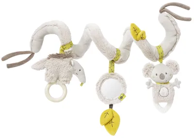 Produktbild von Fehn Activity Spirale Australia - Kinderwagen Spielzeug zum Fühlen und Greifen - Babyspielzeug für Bett, Laufstall, Babyschale & Autositz - Motorikspielzeug für Babys und Kleinkinder ab 0+ Monaten