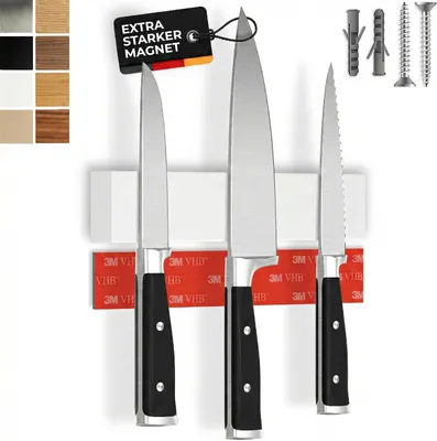 Produktbild von CUCINO Messer-Magnetleiste selbstklebend – für die Küche – Weiß / 25cm