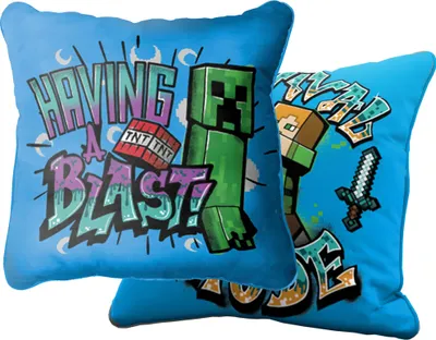 Zdjęcie produktu dla Poduszka Minecraft Blast 40x40 cm Creeper TNT Survival Mode pasująca do pościeli