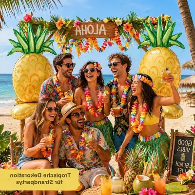 2 Stück Aufblasbare Ananas für Hawaii-Thema Dekoration und Festdekoration