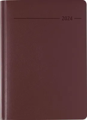 Produktbild von Buchkalender Balacron rot 2024 - Büro-Kalender A5 - Cheftimer - 1 Tag 1 Seite - 416 Seiten - Balacron-Einband - Alpha Edition