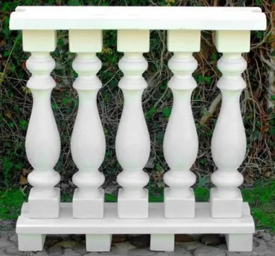 Produktbild von Casa Padrino Jugendstil Balustrade Weiß 100 x 25 x H. 101 cm - Massives Stein Geländer aus feinstem Beton - Garten & Terrassen Balustraden