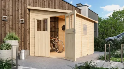 Produktbild von Karibu Gartenhaus Gerätehaus Bomlitz 3 naturbelassen 238x268x243 cm
