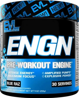 Produktbild von EVL Nutrition ENGN (30 serv) Blue Raz - Pre-Workout - Pre-Workout Booster