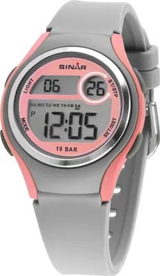 Produktbild von Sinar XE-64-9 Uhr Mädchen Kinderuhr Silikon Datum Alarm grau