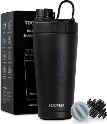 Image de Bouteille de shaker en acier inoxydable Shakes protéinés isolés Shaker Gobelet Fitnesstudio Workout
