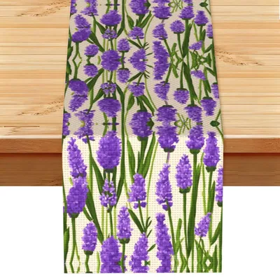 Produktbild von Tischläufer mit Lavendel-Motiv - Schwarz