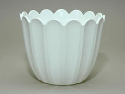 Produktbild von Blumenübertopf PVC, Ø 11cm, H=9,5cm, weiß