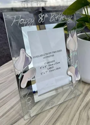 Bilderrahmen 13x18 cm, Glas, handbemalt, Geburtstagsgeschenk