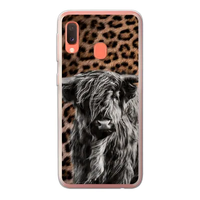 Produktbild von MuchoWow® Handyhülle Schutzhülle Hülle für Samsung Galaxy A20e Schottischer Highlander - Pantherdruck - Schwarz - Weiß Silikon Softcase Handy Hülle - Abdeckung