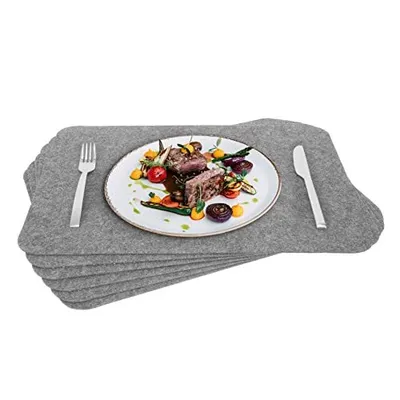 Produktbild von Rubberneck Tischsets (6er Set, Filz, 45 x 32 cm, hellgrau)