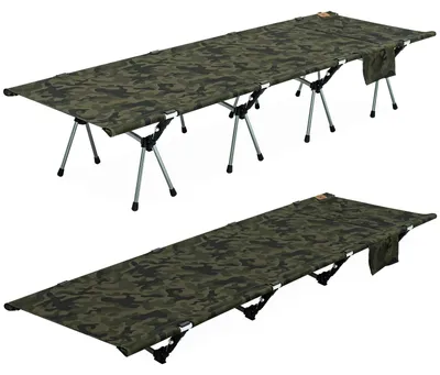Image de Lit de camp pliable - Hauteur réglable - Structure stable - 190 x 65 cm - Lit de camping
