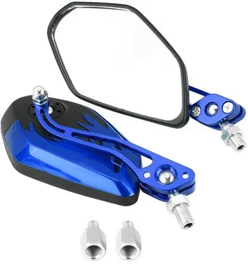Obrázek produktu pro Sada zpětných zrcátek na motocykl, 8/10 mm, hliník, design "plamen"