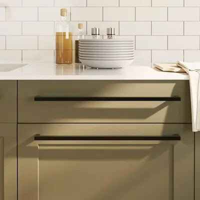 Immagine prodotto di vidaXL Maniglie per mobili 5 pezzi nero 480 mm acciaio inox