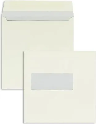 Produktbild von Briefumschläge 155x155mm 100g/qm gummiert Sonderfenster VE=500 Stück weiß