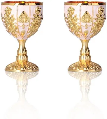 Produktbild von Vintage-Weingläser-Set, 2 Stück - Retro-Getränkebecher