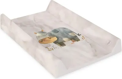 Image de CEBA BABY Matelas à langer 2 carrés avec planche solide (50x70) Ultra Léger Cosy Hippo