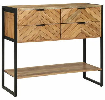 Immagine prodotto di vidaXL Tavolino consolle marrone, 90 x 35 x 80 cm, in legno massello di acacia
