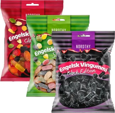 Produktbild von Nordthy Englisches Weingumm,  Sauer & BLACK Edition 3x 300g