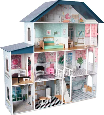 Produktbild von Deqube Holzpuppenhaus 4 Etagen Premium Mehrfarbig  Mehrfarbig One Size