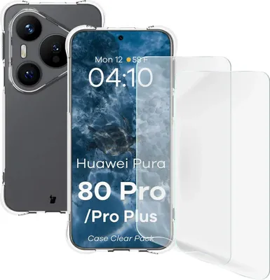 Produktbild von Handyhülle + 2x Folie für Huawei Pura 80 Pro / Pro Plus, Bizon Case Clear Pack, Transparent