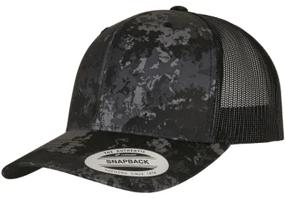 Produktbild von Flexfit Uni Kappe Veil Camo™ Retro Trucker Cap, Farbe Black, Größe one Size