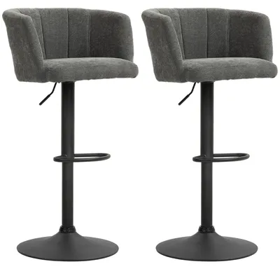 Obrázek produktu pro Sada dvou barových stoliček, výškově nastavitelné | Barva: šedá a černá | Rozměry: 53 x 59 x 89-110 cm