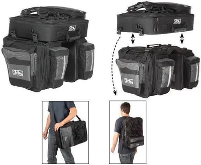 Produktbild von M-Wave AMSTERDAM TRIPLE 3-Fach Traveller Fahrrad Gepäckträger Tasche Rucksack