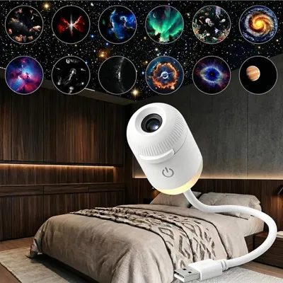 12-in-1 Galaxie-Projektor Nachtlicht, 360° verstellbar, LED